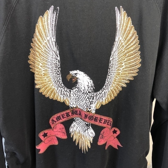 CURRENT Mood America Forever Black Oversized Sweatshirt - Picture 2 of 5